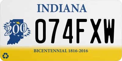 IN license plate 074FXW