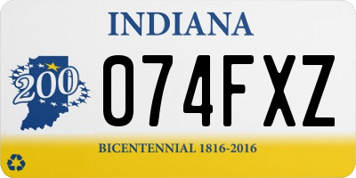 IN license plate 074FXZ