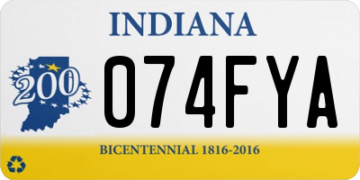 IN license plate 074FYA