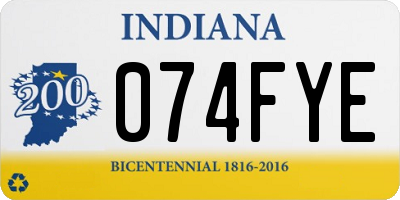 IN license plate 074FYE