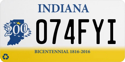 IN license plate 074FYI