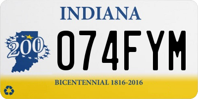 IN license plate 074FYM