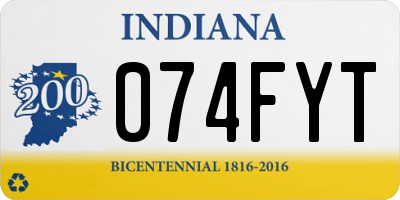 IN license plate 074FYT