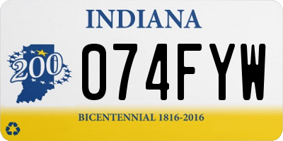 IN license plate 074FYW