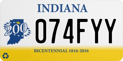 IN license plate 074FYY