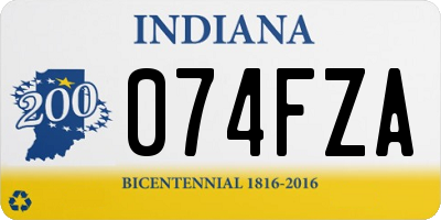 IN license plate 074FZA