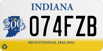 IN license plate 074FZB