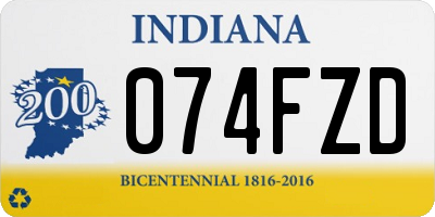 IN license plate 074FZD