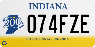 IN license plate 074FZE
