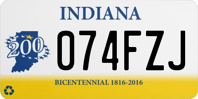 IN license plate 074FZJ