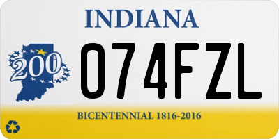 IN license plate 074FZL