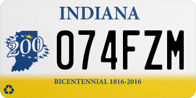 IN license plate 074FZM