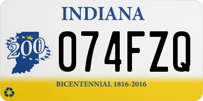 IN license plate 074FZQ