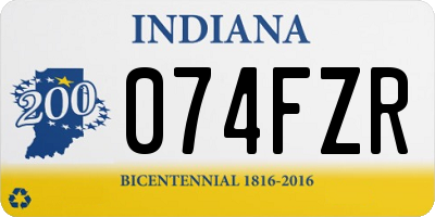 IN license plate 074FZR