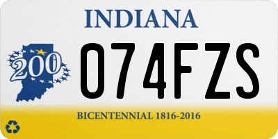 IN license plate 074FZS