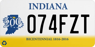 IN license plate 074FZT