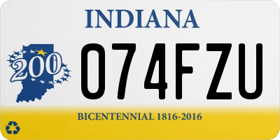 IN license plate 074FZU