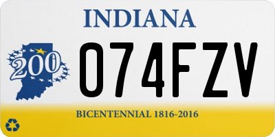 IN license plate 074FZV