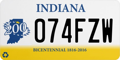 IN license plate 074FZW