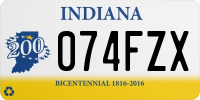 IN license plate 074FZX