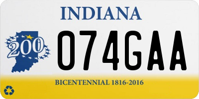 IN license plate 074GAA