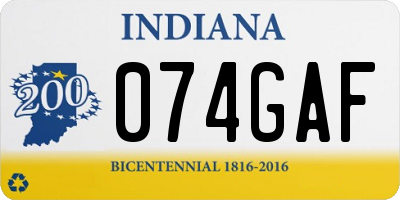 IN license plate 074GAF