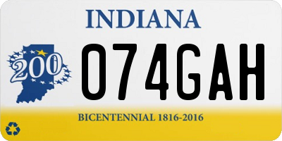 IN license plate 074GAH