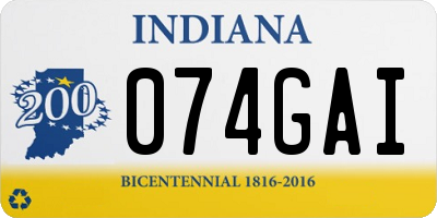 IN license plate 074GAI