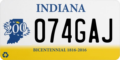 IN license plate 074GAJ