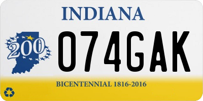 IN license plate 074GAK