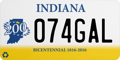 IN license plate 074GAL