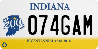 IN license plate 074GAM