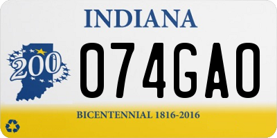 IN license plate 074GAO