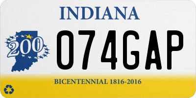 IN license plate 074GAP