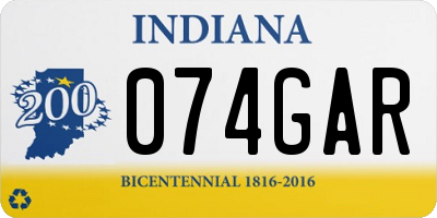 IN license plate 074GAR