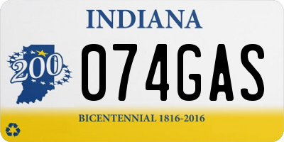 IN license plate 074GAS