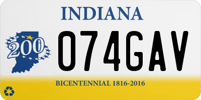 IN license plate 074GAV