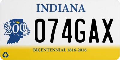 IN license plate 074GAX