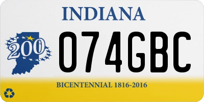 IN license plate 074GBC