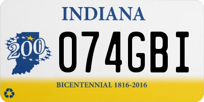 IN license plate 074GBI