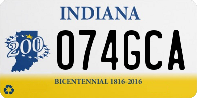 IN license plate 074GCA