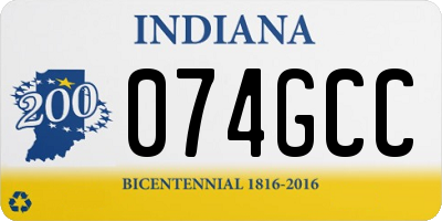 IN license plate 074GCC