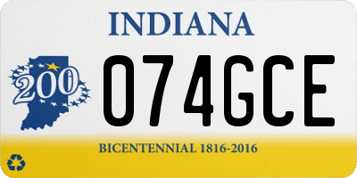 IN license plate 074GCE