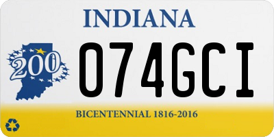 IN license plate 074GCI