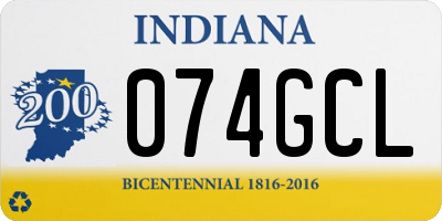 IN license plate 074GCL