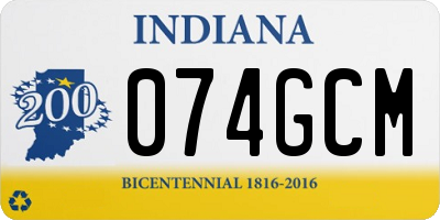 IN license plate 074GCM