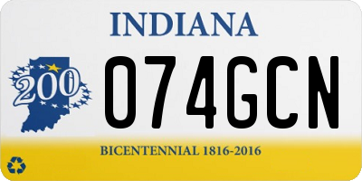 IN license plate 074GCN