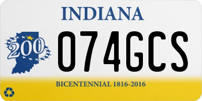 IN license plate 074GCS