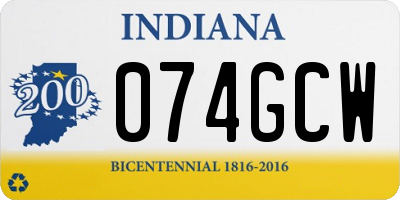 IN license plate 074GCW