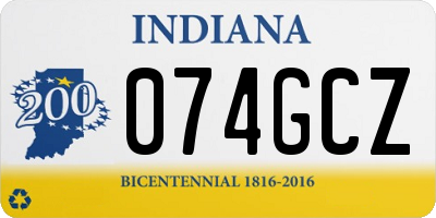 IN license plate 074GCZ